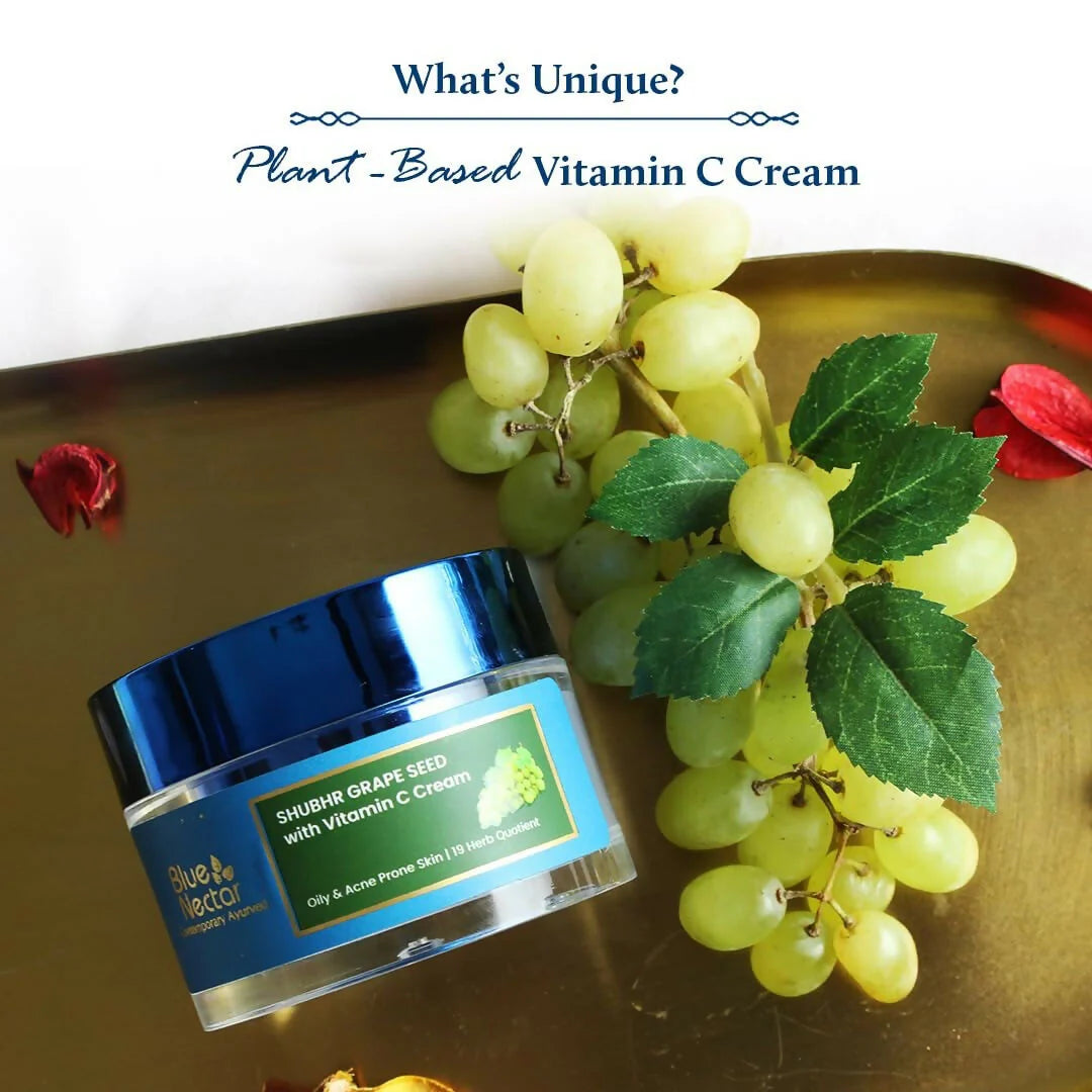 Blue Nectar Vitamin C Face Moisturizer for Oily & Acne Prone Skin with Grapeseed For Men - 50 gm