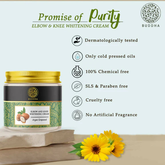 Buddha Natural Elbow and Knee Whitening Cream - 75 gm