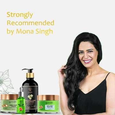 Ivory Natural Grey Hair Advanced Combo (Serum, Shampoo, Cream & Gel) For Both Men & Women - combo