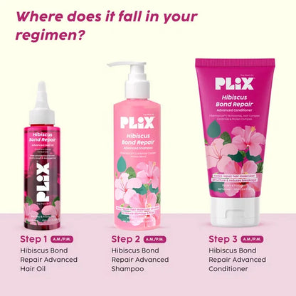 PLIX The Plant Fix Hibiscus Bond Repair Advanced Hair Oil & Shampoo - combo
