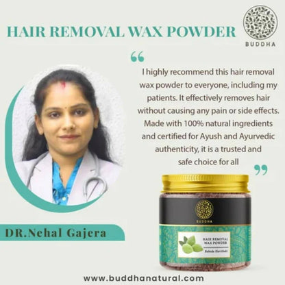 Buddha Natural Wax Powder Natural Instant Painless Hair Removal - 100 gm