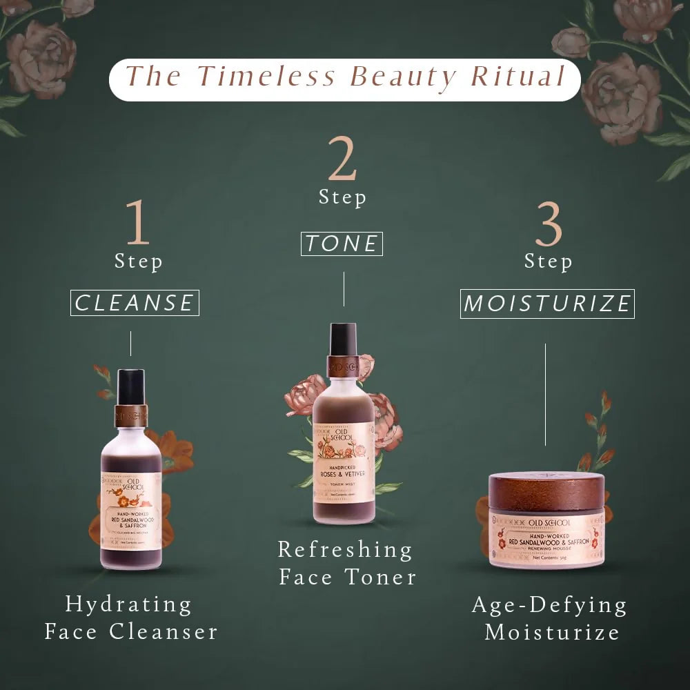 Old School Rituals Red Sandalwood & Saffron Age-Defying Face Moisturiser - 50 gm