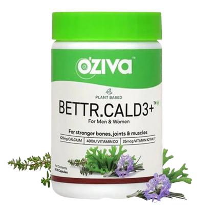 OZiva Plant Based Bettr.CalD3+ Capsules For Men And Women -60 Caps