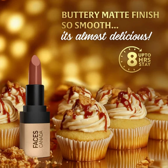 Faces Canada Comfy Matte Velvet Touch Lipstick - Toffee Drizzle 08 - 4.2 gm