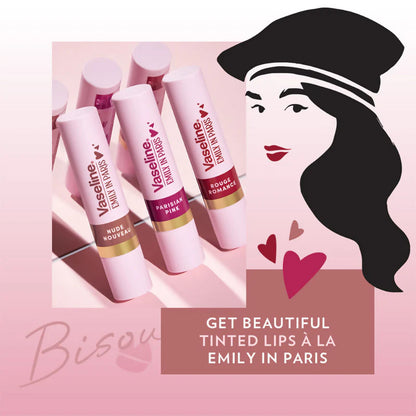 Vaseline Emily In Paris Tinted Lip Balm Stick - Nude Nouveau - 3 gm