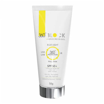360 Block Sunscreen Gel SPF 50+ - Protects From UVA,UVB - 50 gm - Pack of 1
