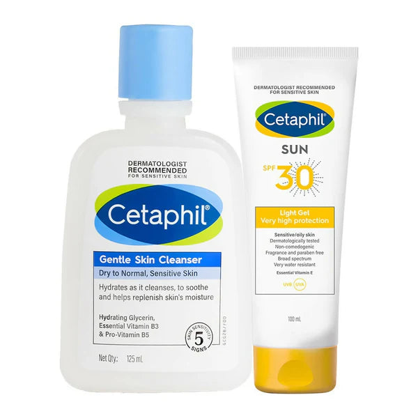 Cetaphil Gentle Skin Cleanser & Sun SPF 30 Light Gel Combo - combo