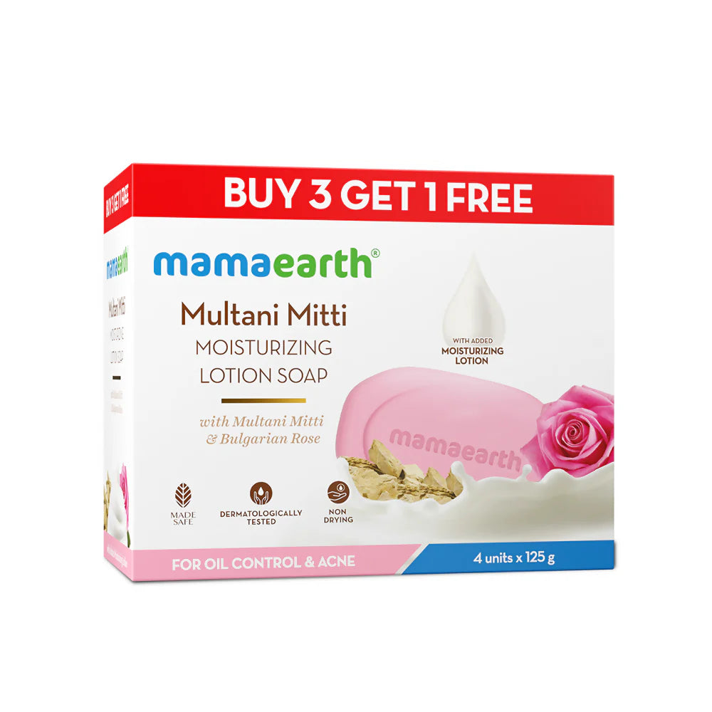 Mamaearth Multani Mitti Moisturizing Lotion Soap (Buy 3 Get 1 Free)