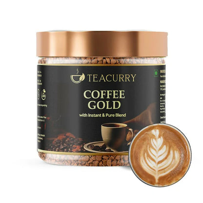 Teacurry Gold Instant Coffee Powder - Arabica Freeze Dried Coffee for Instant Hot & Cold Coffee - 50 gm
