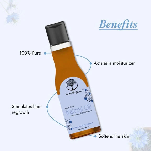 Wild Organic Cold Pressed Black Seed Kalonji Oil - 100 ml