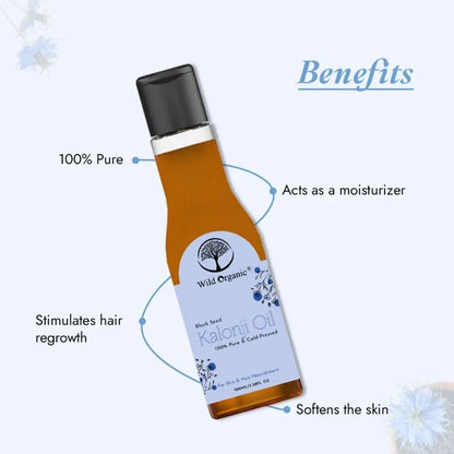 Wild Organic Cold Pressed Black Seed Kalonji Oil - 100 ml
