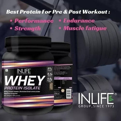 Inlife Whey Protein Isolate Powder - 400 gm