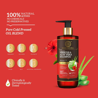 Khadi Natural Hibiscus & Aloevera Shampoo - 310 ml