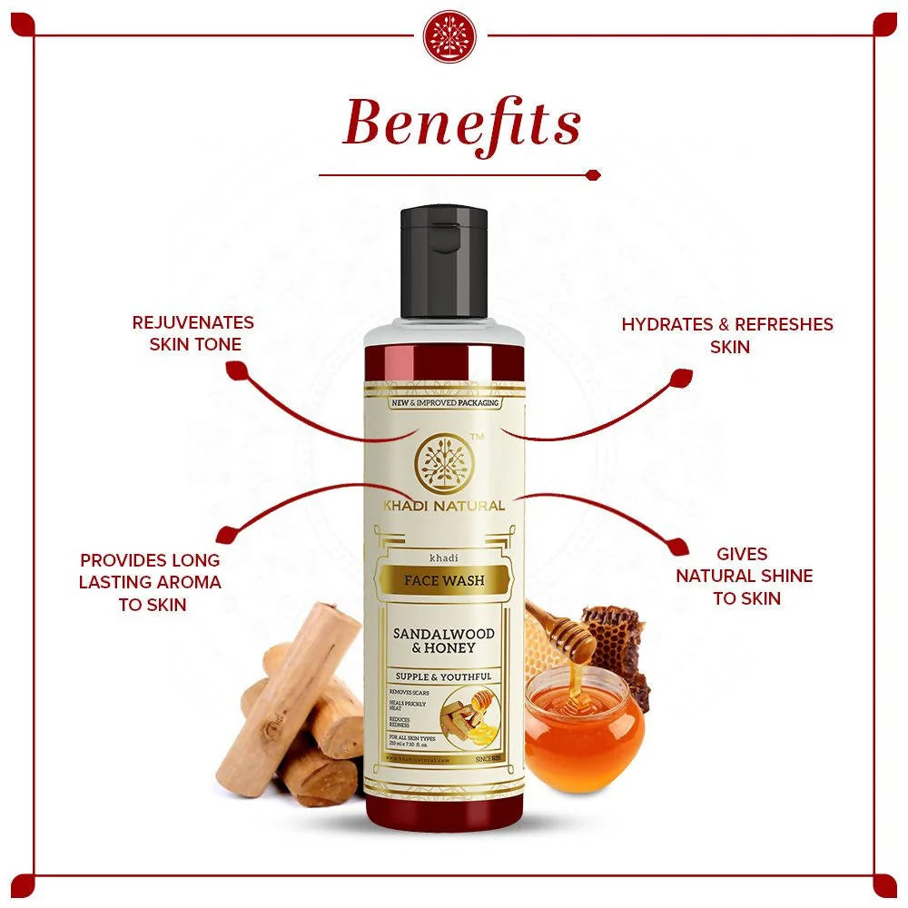 Khadi Natural Sandalwood & Honey Face Wash - 210 ml