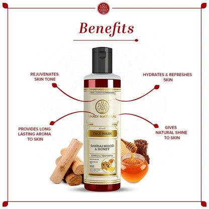 Khadi Natural Sandalwood & Honey Face Wash - 210 ml