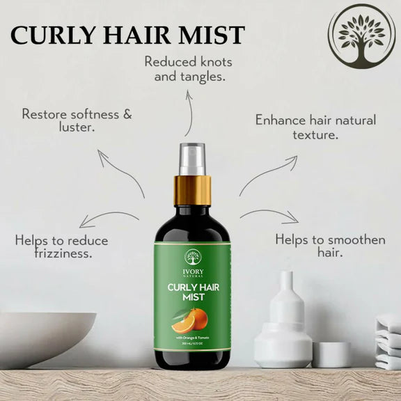 Ivory Natural Curly Hair Mist - Revitalize, Define, And Nourish Your Curly Hair - 200 ml