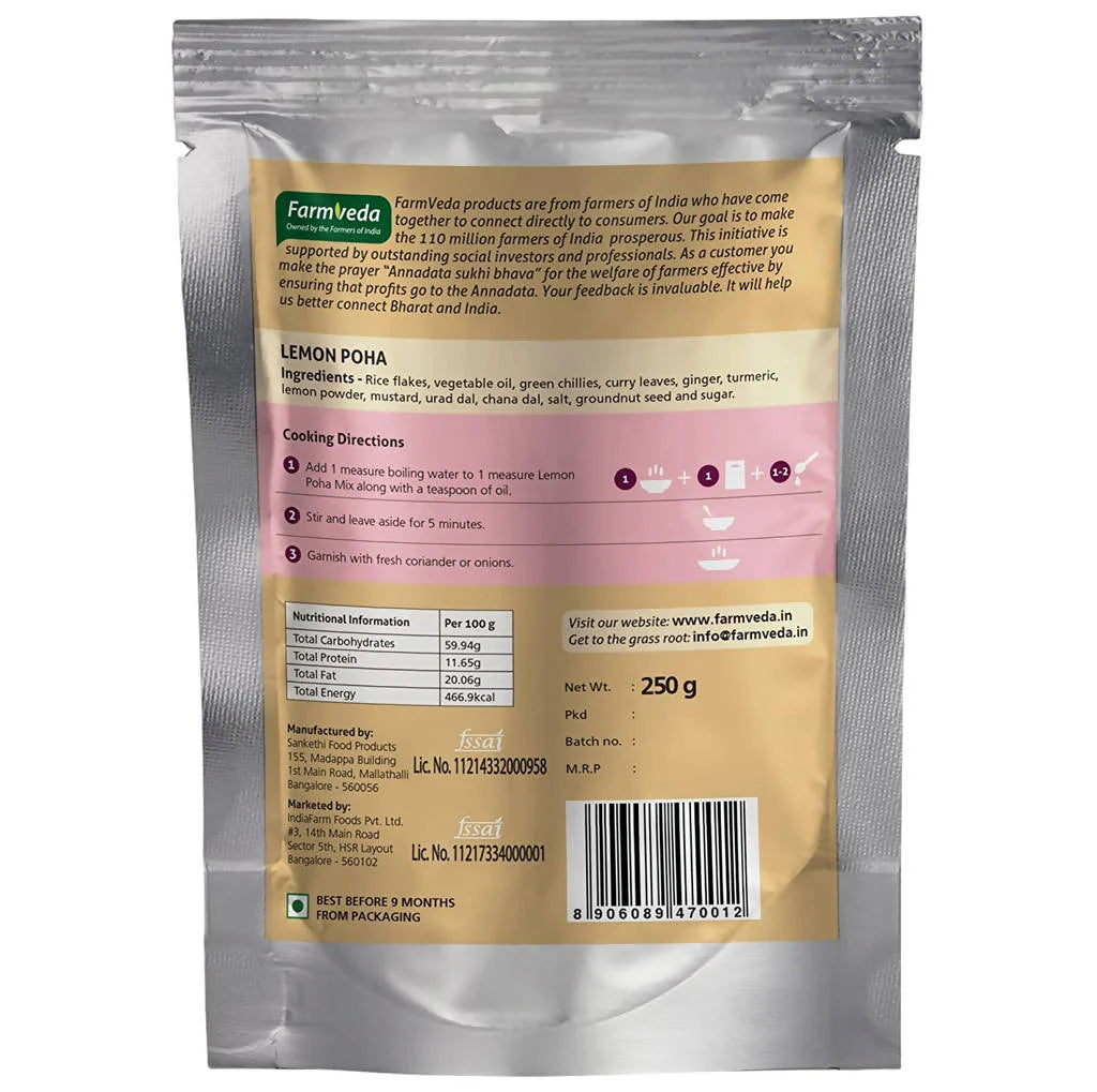 Farmveda Instant Mix Lemon Poha -Pack of 2