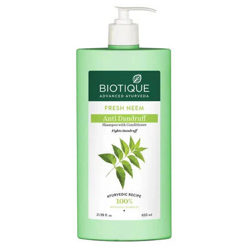 Biotique Fresh Neem Anti-Dandruff Shampoo With Conditioner - 650 ml