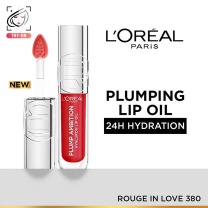 L'Oreal Paris Plump Ambition Hyaluron Lip Oil - 380 Rouge In Love - 5 ml