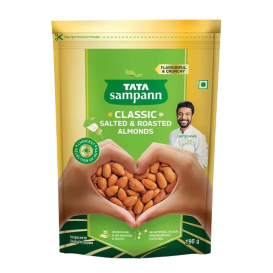 Tata Sampann Classic Salted & Roasted Almonds - 190 gm