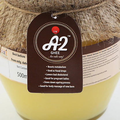 Isha Vasyam A2 Desi Ghee - Desi Gir Cow's Vedic Traditional Grassfed Ghee - 500 ml