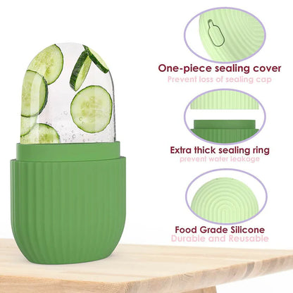 Episkey Ice Roller For Face Eyes and Neck To Brighten Skin & Enhance Your Natural Glow & De-Puff The Eye Area (Reusable) - Fev Green - 1 pc