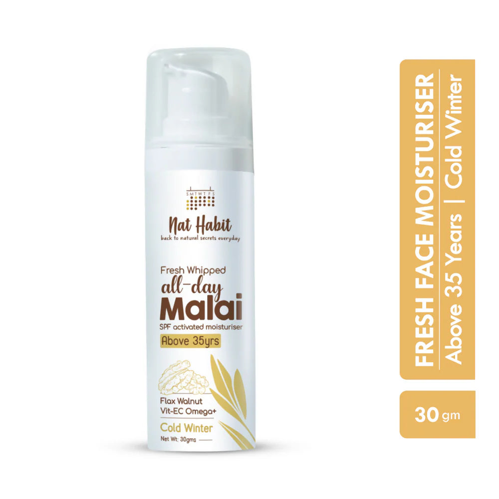 Nat Habit Flax Walnut Malai Face Moisturizer - 30 gm