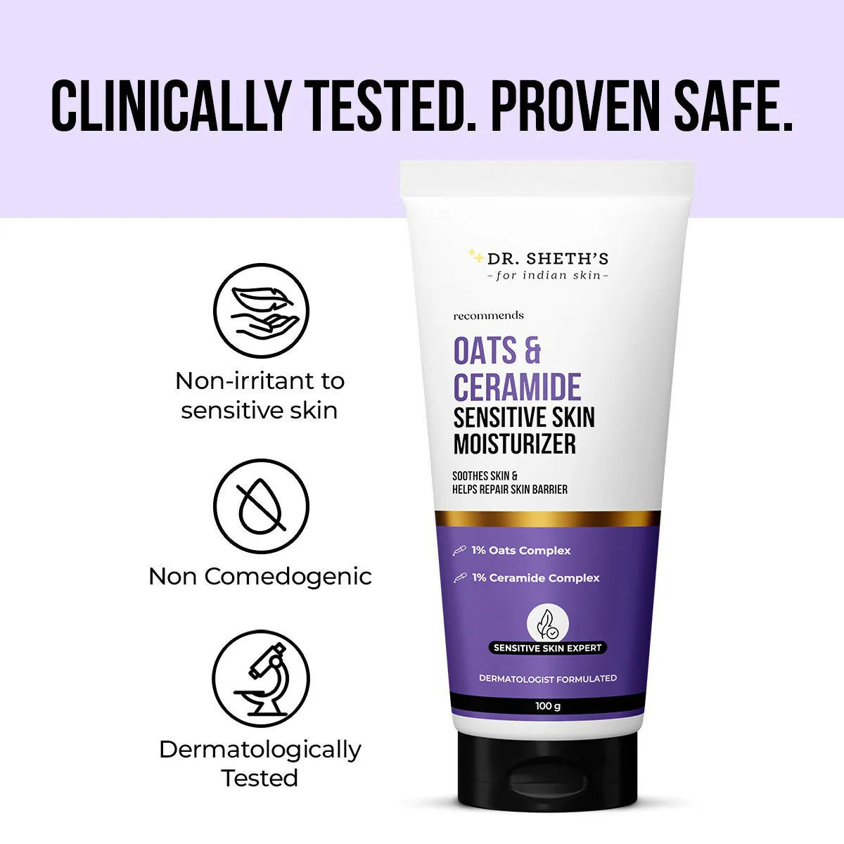 Dr. Sheth's Oats & Ceramide Sensitive Skin Moisturizer - 100 gm