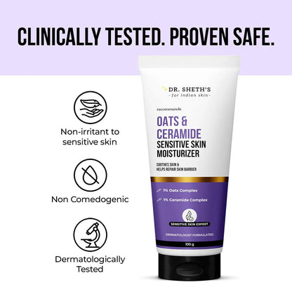 Dr. Sheth's Oats & Ceramide Sensitive Skin Moisturizer - 100 gm