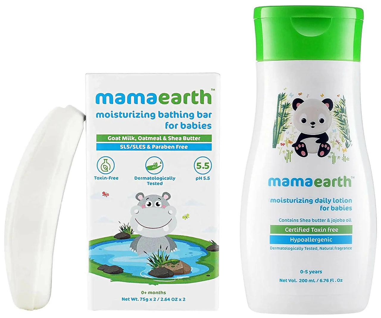 Mamaearth Moisturizing Baby Bathing Soap Bars & Daily Moisturizing Lotion