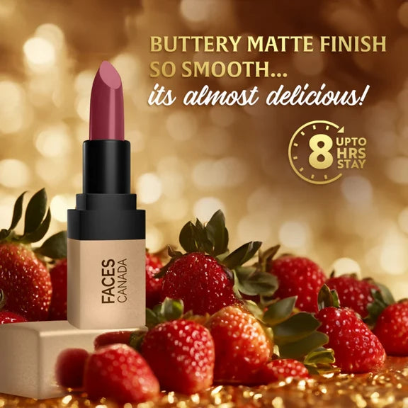 Faces Canada Comfy Matte Velvet Touch Lipstick - Berry Smoothie 04 - 4.2 gm