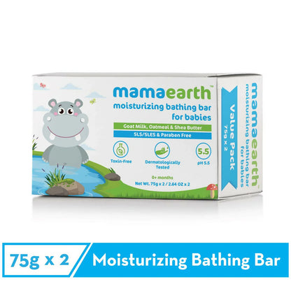Mamaearth Moisturizing Baby Bathing Soap Bars & Dusting Powder & Gentle Cleansing Baby Shampoo