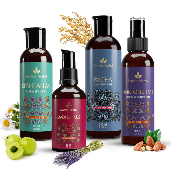 Avimee Herbal Anti Hair Fall Kit - Controls Hair Fall and Nourishes Hair Root, With Rosemary, Amla, Methi & Bhringraj - kit