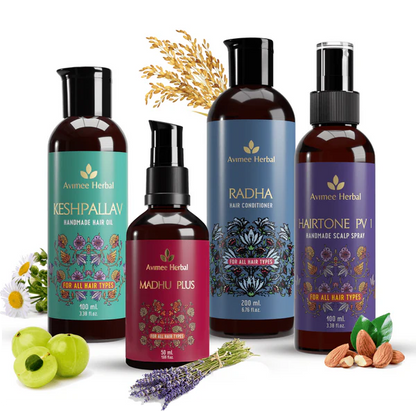 Avimee Herbal Anti Hair Fall Kit - Controls Hair Fall and Nourishes Hair Root, With Rosemary, Amla, Methi & Bhringraj - kit