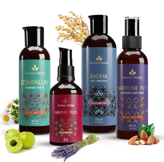 Avimee Herbal Anti Hair Fall Kit - Controls Hair Fall and Nourishes Hair Root, With Rosemary, Amla, Methi & Bhringraj - kit
