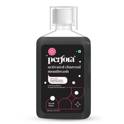 Perfora Activated Charcoal Mouthwash - Fresh Mint - 200 ml