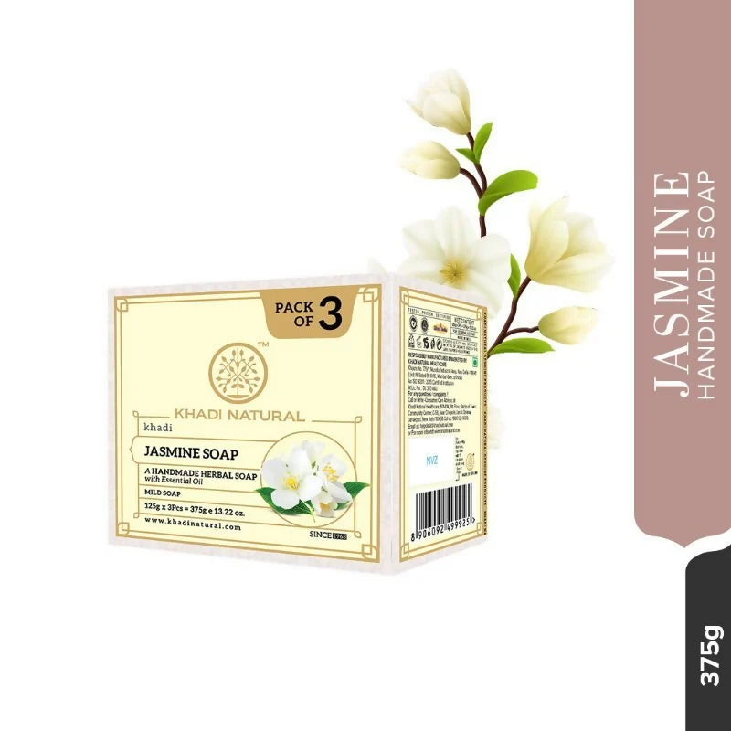 Khadi Natural Jasmine Handmade Soap - 125 gm - Pack of 3