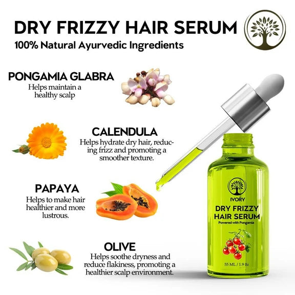 Ivory Natural Dry Frizzy Hair Serum Moisturizes Dry Strands, Detangles Hair - 50 ml