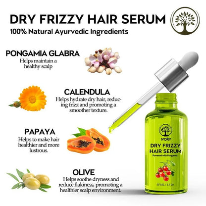 Ivory Natural Dry Frizzy Hair Serum Moisturizes Dry Strands, Detangles Hair - 50 ml