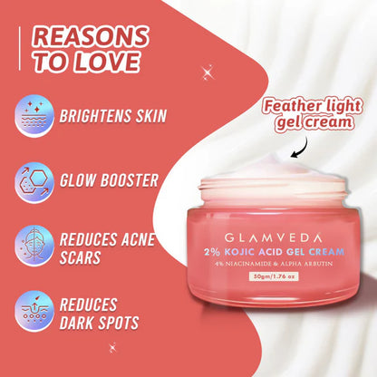 Glamveda 2% Kojic Acid Gel Cream - 50 gm