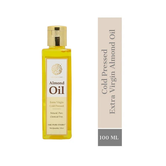 The Pure Story Sweet Almond Oil Pure Cold Pressed For Hair, Skin, Face Care & Massage