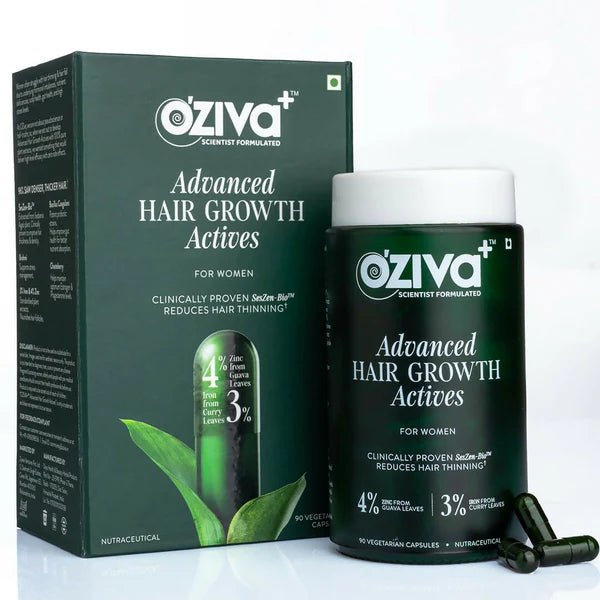 OZiva+ Advanced Hair Growth Actives Capsules for Women - 90 caps