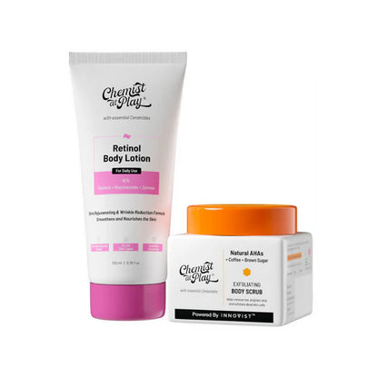 Chemist At Play Retinol Anti-Aging Body Lotion + Exfoliating Body Scrub Combo - combo