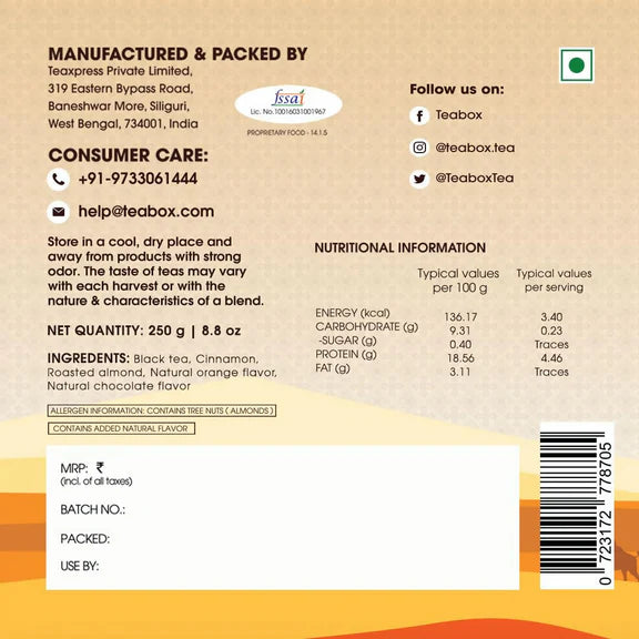 Teabox Jaipur Masala Chai - 250 gm