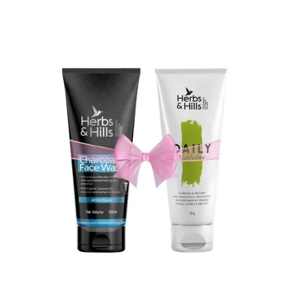 Herbs & Hills Charcoal Facewash & Moisturiser - combo