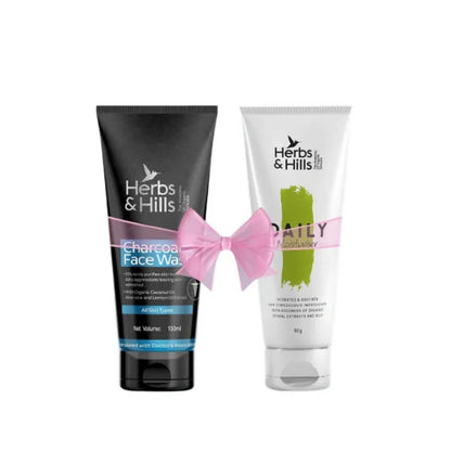 Herbs & Hills Charcoal Facewash & Moisturiser - combo