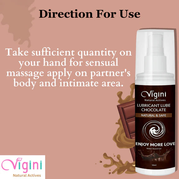 Vigini Intimate Chocolate Lubricant Personal Lube Water Based Gel - 50 ml