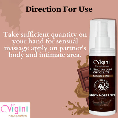 Vigini Intimate Chocolate Lubricant Personal Lube Water Based Gel - 50 ml