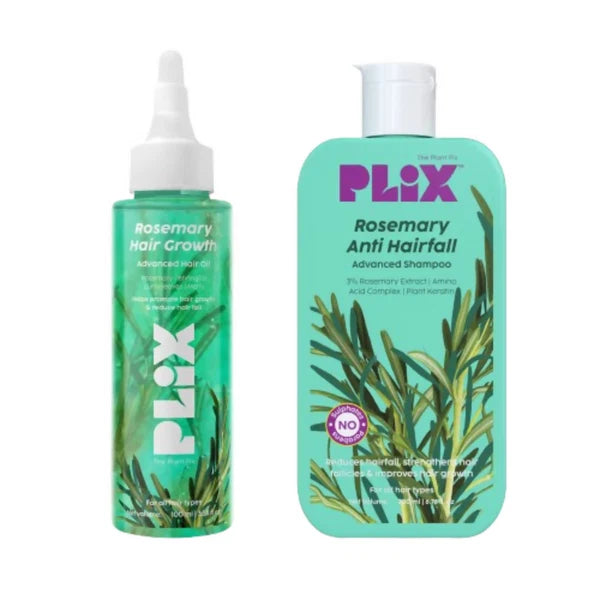 PLIX The Plant Fix Rosemary Hair Growth Advanced Hair Oil & Anti Hairfall Advance Shampoo - Combo