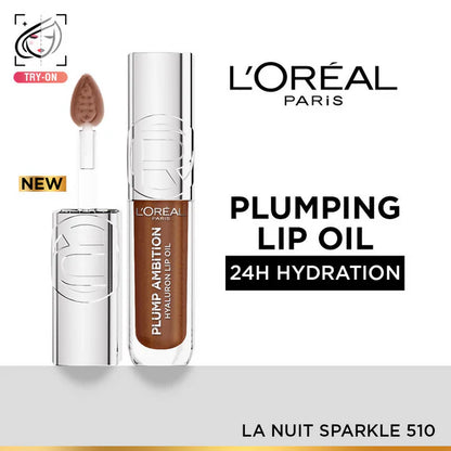 L'Oreal Paris Plump Ambition Hyaluron Lip Oil - 510 La Nuit Sparkle - 5 ml